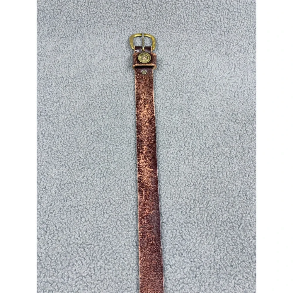 Winchester Belt Mens 42 Brown Leather Shotgun Shell Casing Distressed Western